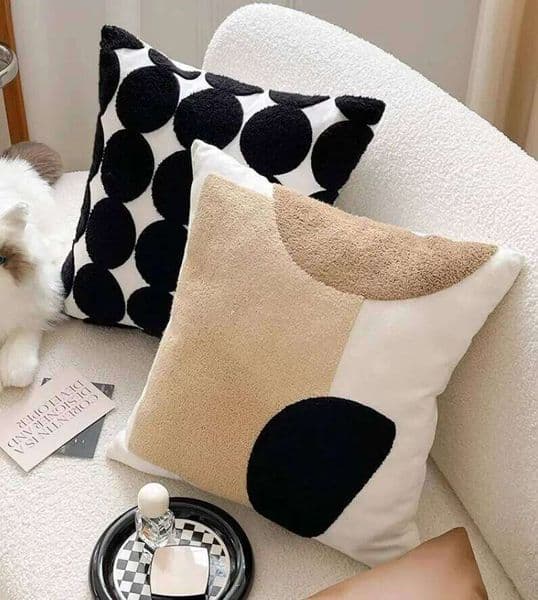 Ins Black White Chessboard Grid Embroidered Creative case Back Cushion Covers Home Decoration Sofa Bed Chair Living Room 26L0211 Y260525