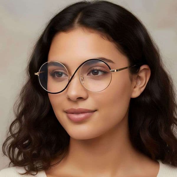 Designer sunglasses Fashionable Korean-style new half-frame asymmetrical flat glasses, anti-blue light, unique plain artistic eyeglass S glasses frame