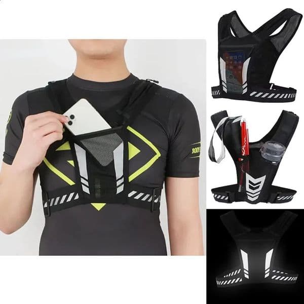 2026 new 2026 new Reflective Backpack Universal Lightweight Sport Running Mobile Phone Cards Bag For Jogging Fitness Male Female Vest 260206