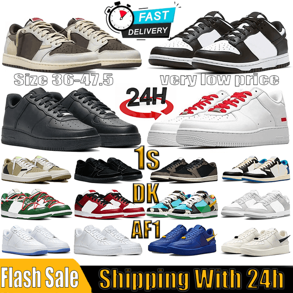 Designer Shoes Brand 1 Discount Men Women Flyline Running Shoes Sports Skateboarding Ones Shoes High Low Cut White Black Outdoor Trainers 1s Sneakers 25-46