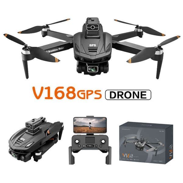 New V168 Drone With Brushless Motor, GPS Return-To-Home Function, HD 8K Aerial Photography, Intelligent Obstacle Avoidance, Kuhangxin