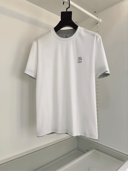 Men's T Shirts BLLIYOSS 2026 Classics T-Shirt Men Cotton Ventilate Solid Color Casual Appear Thin Sleeve Printing Decoration Old Money