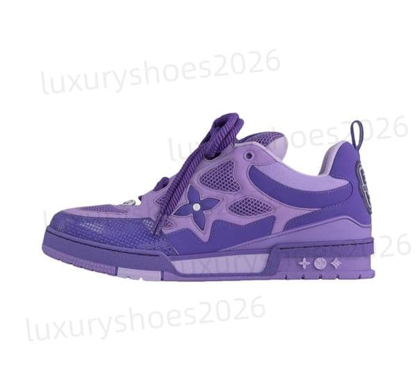 2026 Sneaker Designer Skate Trainer Men Women Casual Shoes Calfskin Leather White Green Red Blue Letter Overlays Platform Fashion Luxury Men Sneakers k60
