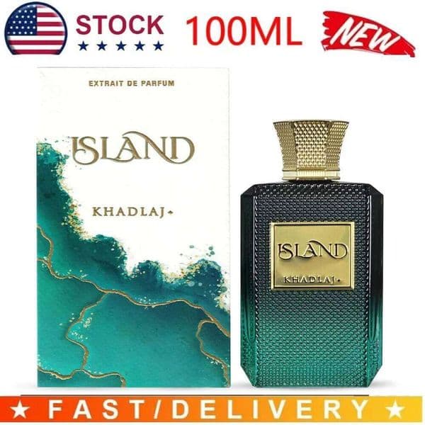 3.4 oz Khadlaj Island Extrait Spray for Unisex Eau de Parfum Long Lasting Perfume Holiday Gifts XJ260210