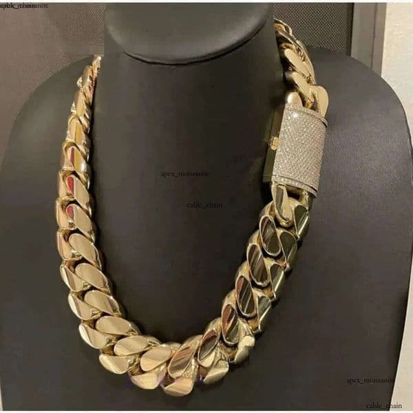 Fine jewelry Pendant Necklaces Choker Custom k Gold 20mm Miami Cuban Chain Necklace