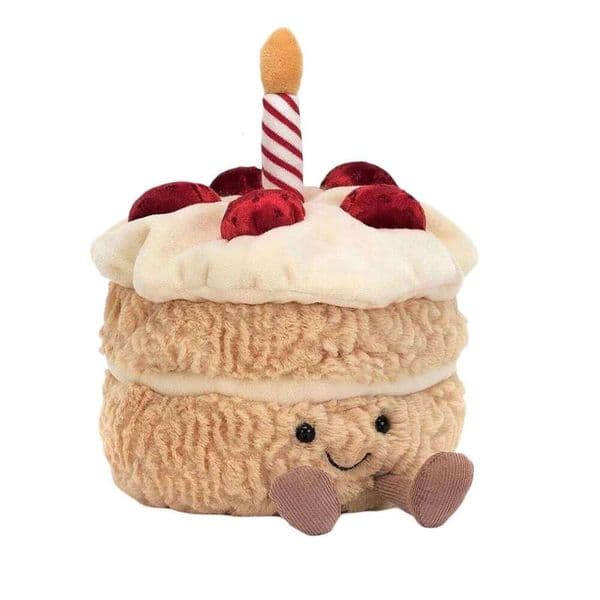 2026 New Hotsale 28cm Birthday Cake Plush Toy Cartoon Style Children's Rag Pendant Doll Happy birthday Gift 26Y0212
