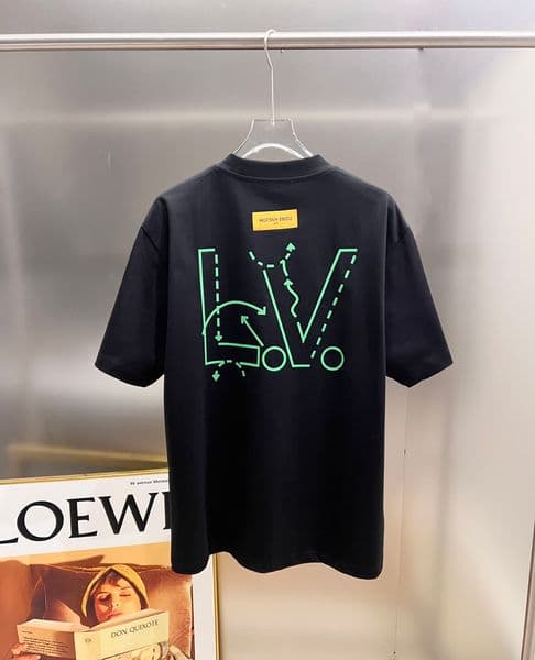 Loose-fit men's and women's shirts, fashionable pure cotton T-shirts, high-quality round-neck design, letter patterns, street casual short-sleeved T-shirts, sizes S - 2XL 52