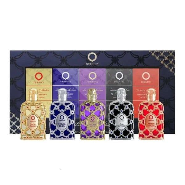 Orientica Luxury Collection Mini Perfume Gift Men & Women,Amber Rouge, Royal Amber... Unisex Fragrances for Every Occasion 26L0422