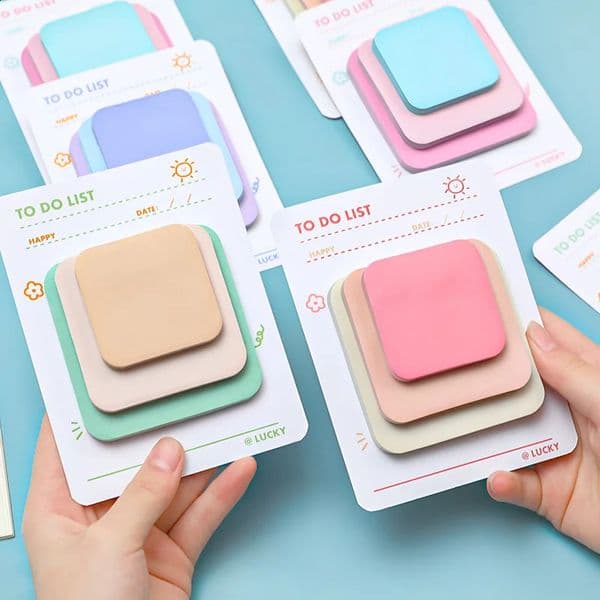 Multicolor Memo Pad 3 Size Adhesive Notepad Decal Scrapbooking DIY Diary Sticky Note Office School Supplies Kawaii Stationery 260208BJ