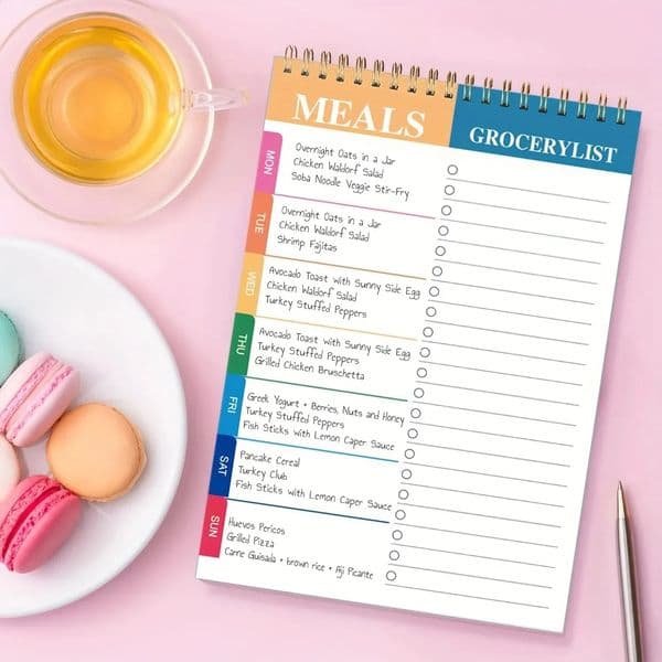 1Pcs Meal Planner Pad 90 Pages Weekly Meal Planner Notepad For Organized Weekly Daily Planning Tear-Off Grocery Checklis 260208BJ