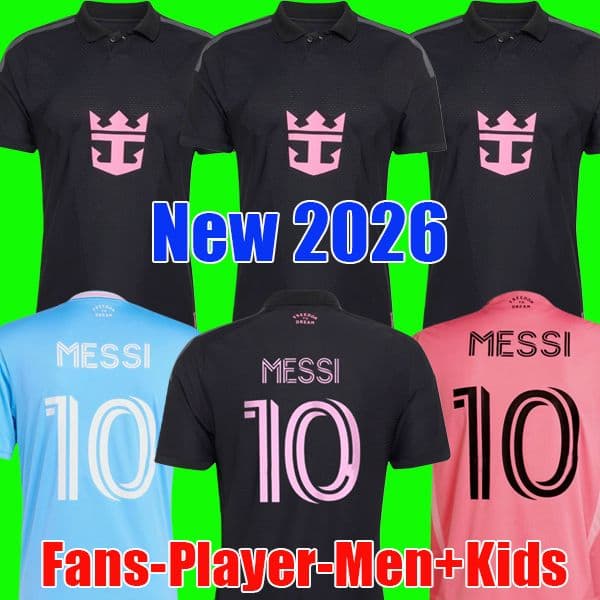 2026 inter maimi Away black soccer jerseys inter miamikids football kits jersey football SUAREZ TRAPP PELLEGRINI FANS PLAYER MEN KIDS KIT SET