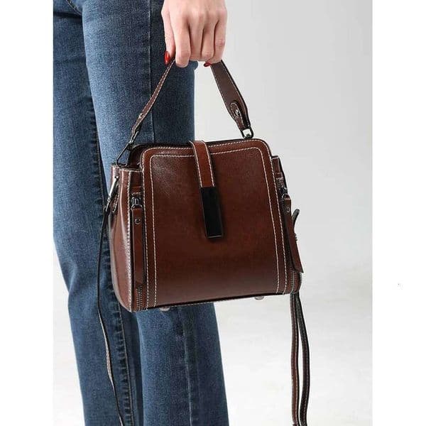 OLOEY Women's Shoulder Genuine Leather Purse Luxury Cowhide Crossbody Bags Female Handbag Hobos Messenger Tote Bag