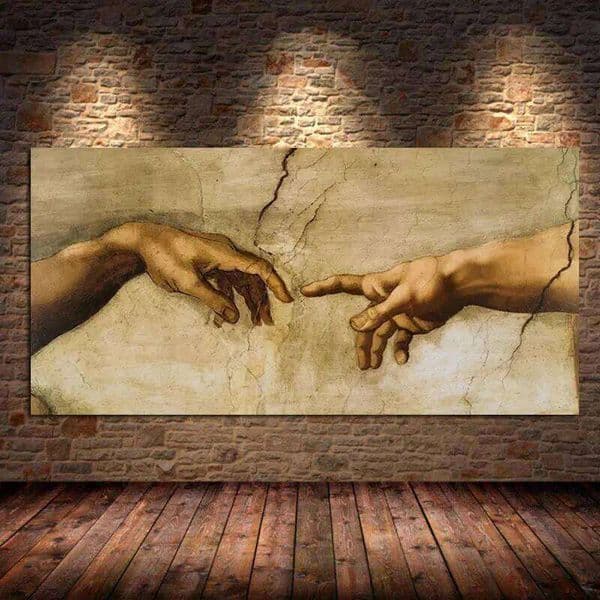 The Creation Of Adam by Michelangelo Famous Canvas Painting On the Wall Art Posters and Prints to Hand Picture Unframed 26Y0210