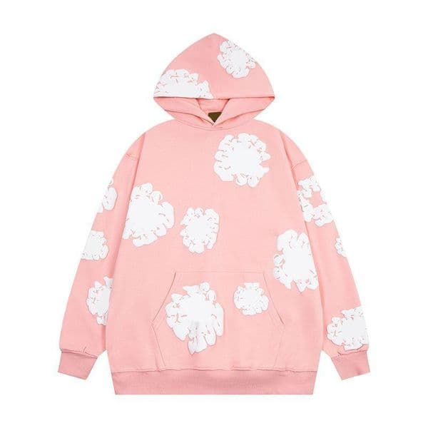 Fashion Denim Hoodies For Men Women Designer Style Print Hooded Sweatshirt Pullover Hip Hop Casual Sweatpants Set US Size S-XL
