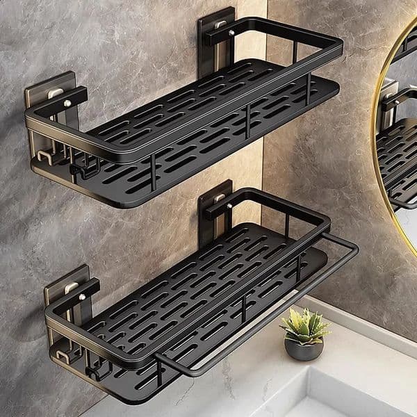 Bathroom Storage Rack Stainless Steel Anti Rust Storage Shower Rack Suction Cup Storage Rack Household Storage Appliances 260208