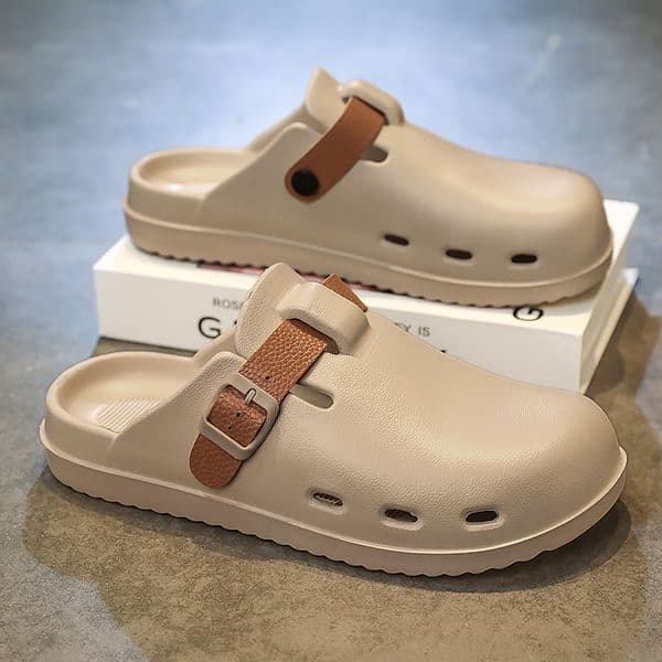 Free Shipping designer Shoes Men's Summer New Arrival Trendy Brand Breathable Hollow-out Flat Slide Sandals with Non-Slip Design Advanced