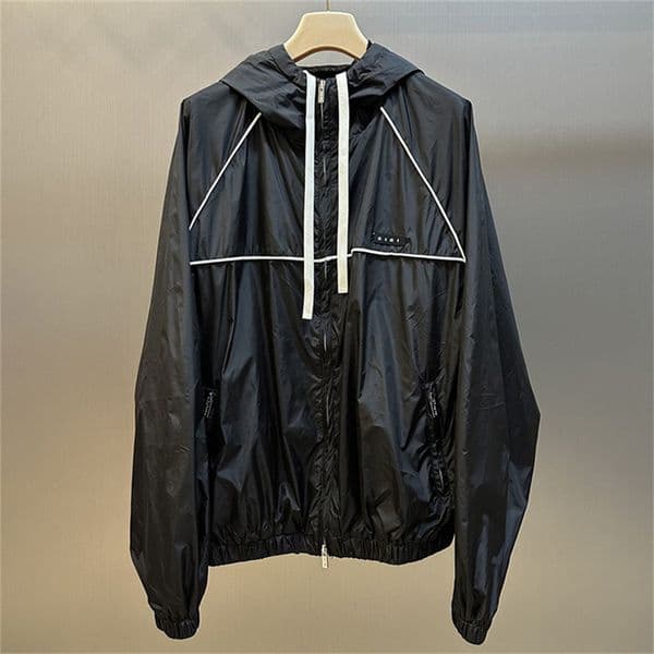 Men Stylish Black Jacket Hooded Zipper Casual Street Sporty Outerwear Windproof Outdoor Hiking Coat
