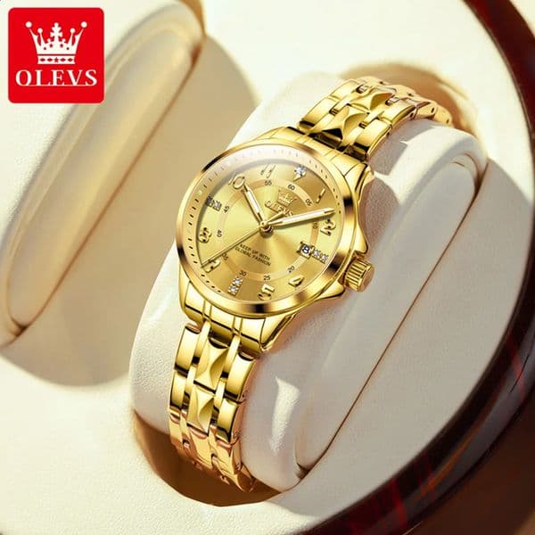 OLEVS Top Fashion Trend Quartz Women Watch High Quality Stainless Steel Luminous Waterproof Original Ladies Watch 260205