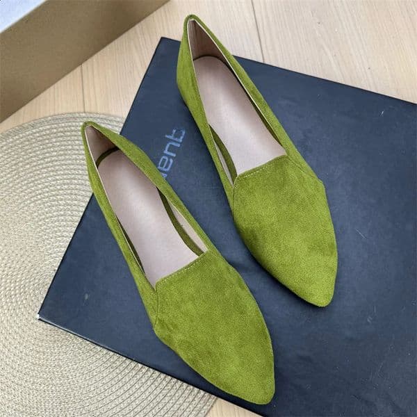 2025Spring Fashionable Pointed French Shallow Mouth Flat Shoes Versatile Casual Large Size Casual Four Seasons Womens Shoes 260124