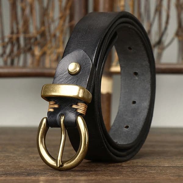 28CM Thick Genuine Leather Belt For Women Pin Copper Buckle Retro Cowhide Full Match Casual Jeans Women Belts Female Quality 260208