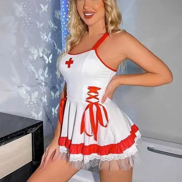 2026 New Performance Wear Women Sexy Lingerie Nurse Girl 2061 Dress Uniform adult toys Red Role Play Underwear Night Club Stage Exotic Costumes
