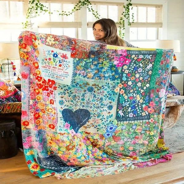 Heart Print Blanket Flannel Blanke Bed Sofa Travel Camping Super Soft Cozy Plush Blanket Love Print Blanket for All Seasons 260129