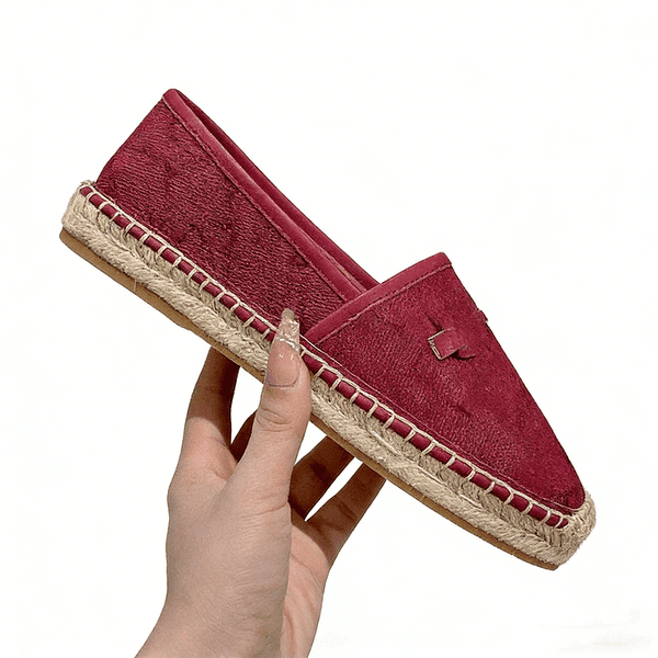 New Luxury Brand Design Goat Leather Woman Espadrilles Classical High Quality Slip On Loafers Comfortable Flat Fisherman Shoes mYTj0003