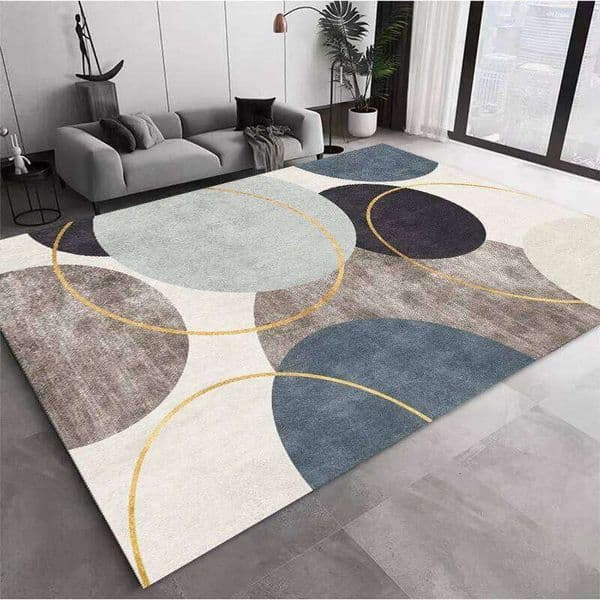 VIKAMA Nordic modern geometric large area anti-fouling crystal velvet carpet bedroom non-slip living room sofa Rugs 26H0211
