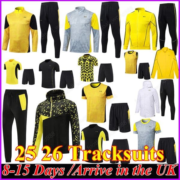 25 26 DorTmund Tracksuits GUIRASSY Football Jerseys 2025 2026 Soccer Sets Long Zipper Coat Hooded Training sets Vest Kits Cotton-padded jacket Men Adult Kids Sets