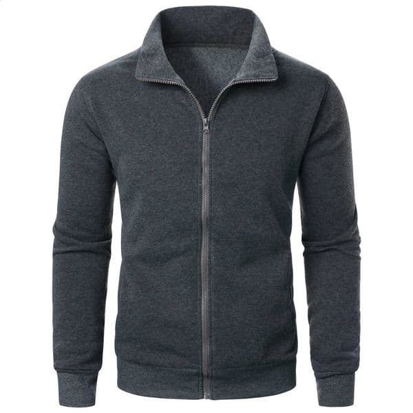 Mens casual sports zipper stand up collar jacket mens solid color top 260206BJ