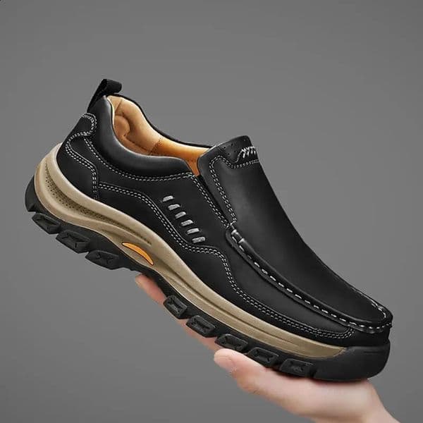 Men Shoes High Quality Genuine Leather Mens Casual Slip On Comfort Business Man Flats Outdoor Work 260126BANJIA