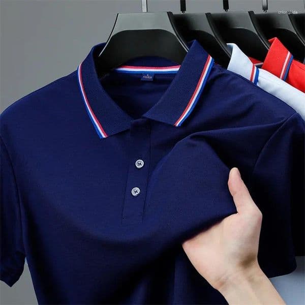 Men's Polos Casual Solid Color Short Sleeve Polo Shirt 2026 Summer Fashionable Comfortable Versatile Top For Men