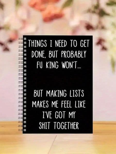 1pc Humor Spiral Notebook Ive Organized My Stuff - Black Paper Ripped Pages Perfect Holiday Gag Gift For Friends 260208