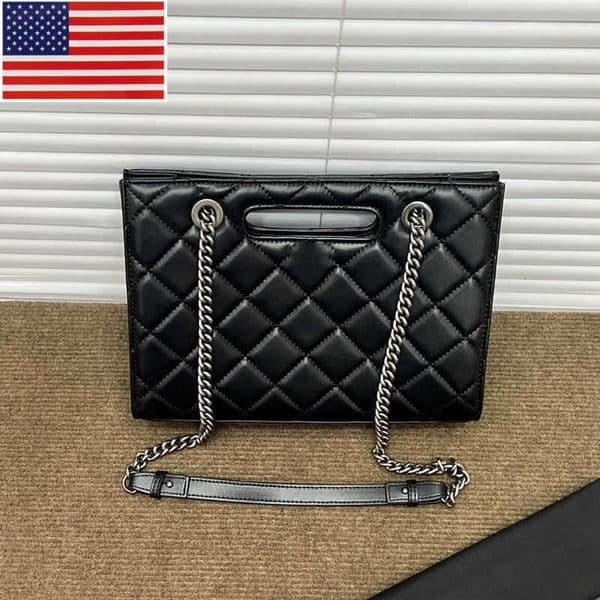 Designer Bag Womens Vintage Catch Top Handle Totes Bags Classsic Quilted Purse Aged Silver Metal Strap Chain Crossbody Shoulder French Designer Handbags Outdoor Sa