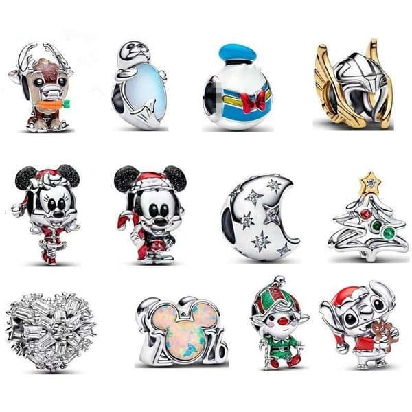 Designer Jewelry P style Charms for Bracelets White Copper Silver Plated Cartoon Beads Beaded Snake Bone Chain DIY Accessories