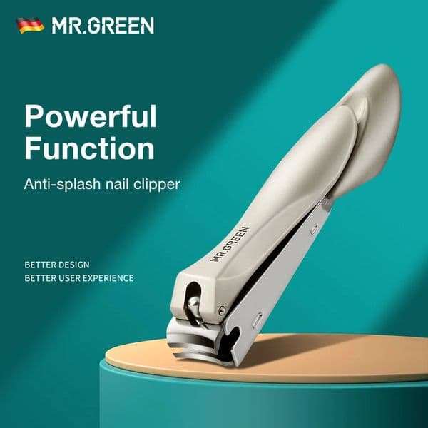 MRGREEN Nail Clippers Stainless Steel Anti Splash Fingernail Cutter Manicure Tools Bionics Nail Trimmer Pedicure Scissor 260126