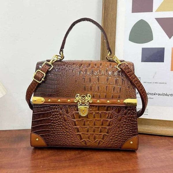 OLOEY Small Square For Women Top Brand Shoulder Creativity Handbag Classic Femme Crocodile Pattern Crossbody Bag Versatile Temperament Bag
