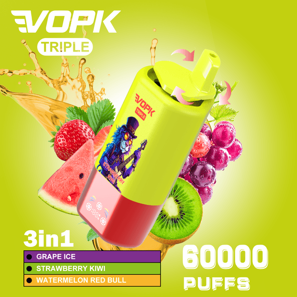 VOPK Triple 60K 60000 Puffs 3 in 1 Multi flavors 6 E Cigarette EU Warehouse 3-5 days Fast Delivery Disposable Puff 10 Flavors 2% Nicotine In Stock Free Shipping