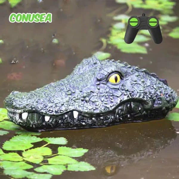 RC Crocodile Head Boat Ship Toy Simulation 24G Remote Control Joke Alligator Decoy Electric Toys Summer Water Spoof Toys gift 260204