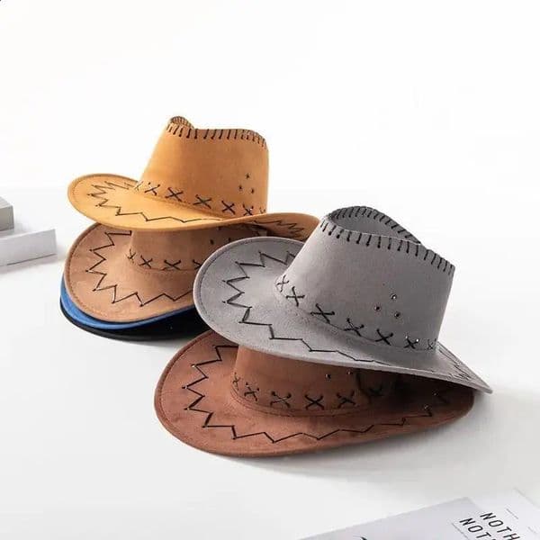 Western Cowboy Style Sun Hats Artificial Suede Wide Brim Fashion Women Men Cowgirls Leisure Daily Wear Hat Decor Accessorie 260206