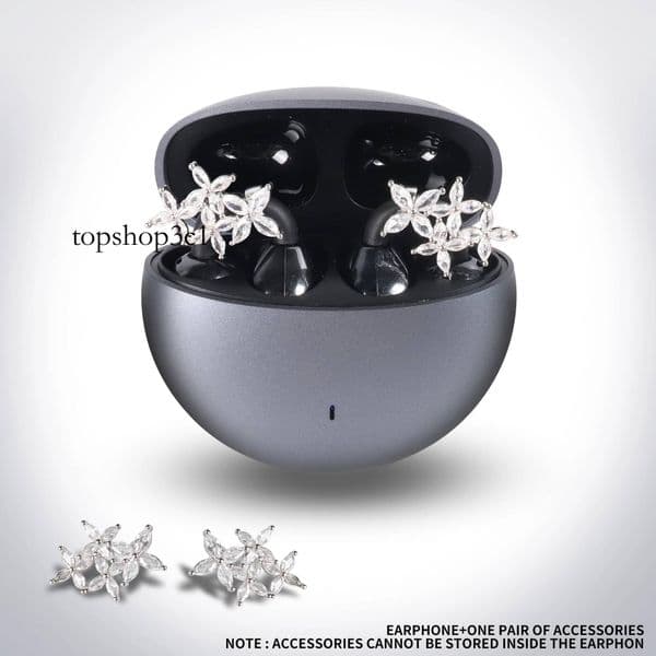 Ear clip Wireless Headphones and Diamond Accessories 1 Pair Bluetooth 5.4 Noise Reduction Waterproof Earphone