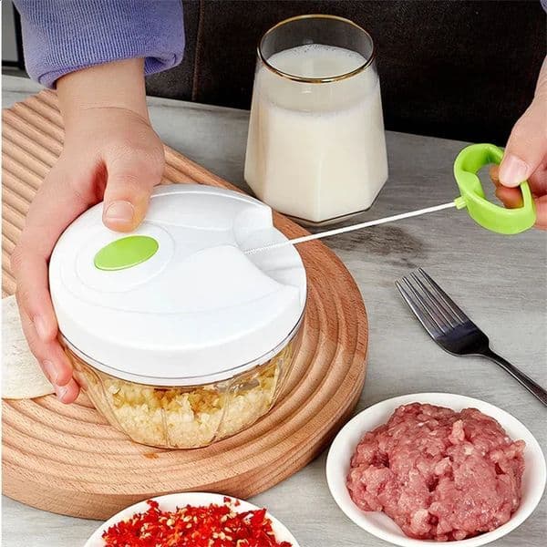 Food Shredder Processor Mini Manual Rope Garlic Cutter Meat Mincer Vegetable Onion Cutter Garlic Masher Kitchen Tools Portable 260204