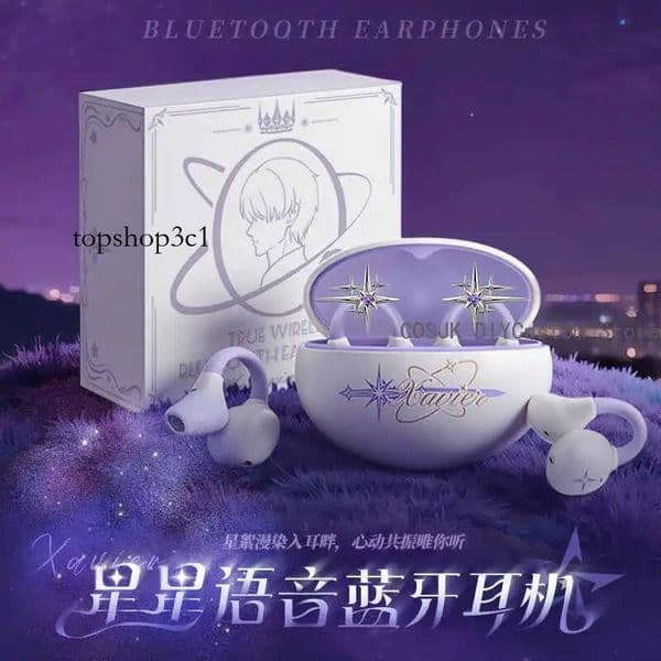 Xavier Love and Deepspace Anime Cosplay Bluetooth Headset Cartoon BlueTooths Earphone Ear Clip Headphones Bone Conduction