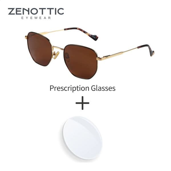 ZENOTTIC Polarized Prescription Sunglasses Hexagonal Progressive Sun Glasses For Men Women UV400 Protection Shades 260206