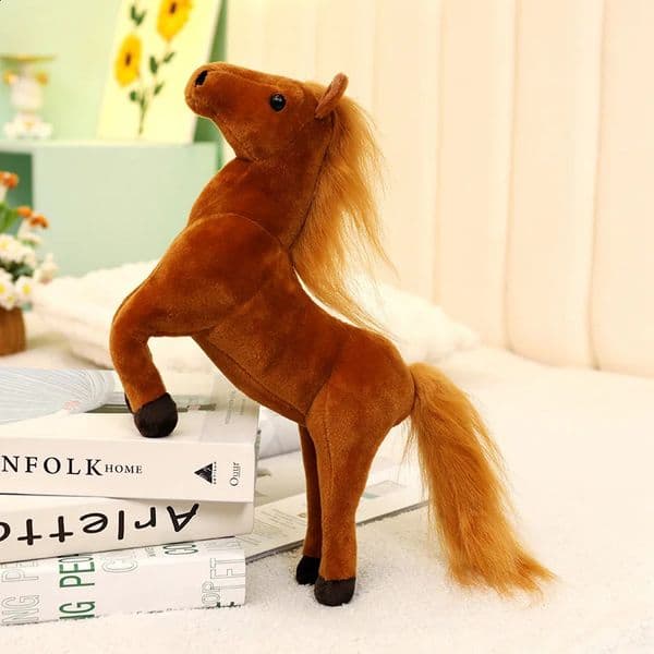 3 Sizes Lifelike Horse Plush Toys Soft Stuffed Steric Standing Horse Toys For Children Funny Game Props Pretty Decor For Room 260203BJ