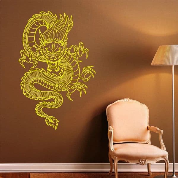 Chinese Dragon Wall Decal Vinyl Stickers Chinese Style Home Interior Art Murals Bedroom Decoration 2242 260130
