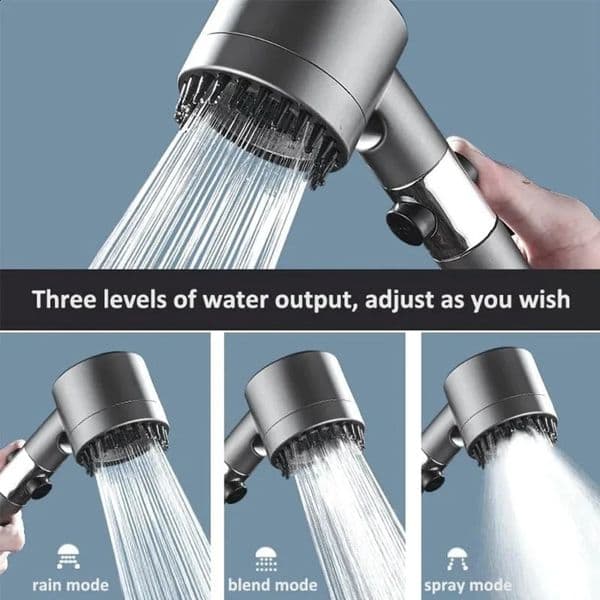 Handheld Shower Head with ON/OFF Switch 3 Modes High Pressure Water Saving Filter Powerful Massage Spa for Bathroom 260202