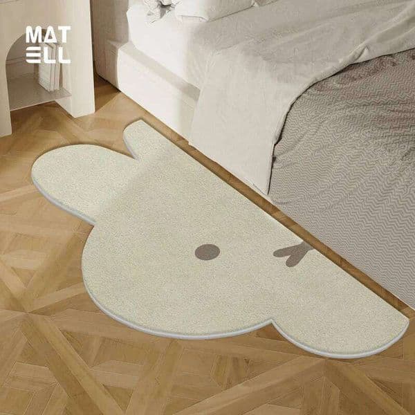 VIKAMA Cute Bunny Girls Heartfelt Bedside Rug Soft Toy Bedroom Study Wardrobe Room Cartoon Striped Carpet Home Decoration 26Y0211
