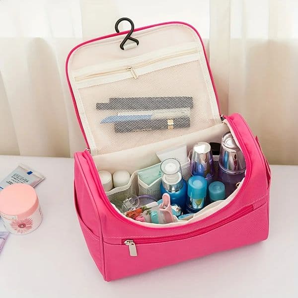 Large Capacity Travel Toiletry Bag - Multifunctional Cosmetic Organizer with Zipper for Men Women Durable Oxford Fabric 260204