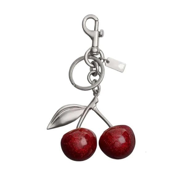 Charm Women Key Rings keychain Retro-Cool Cherry In Glittery Resin designer bag charm of Keys For Refreshing Style key chain Lanyards